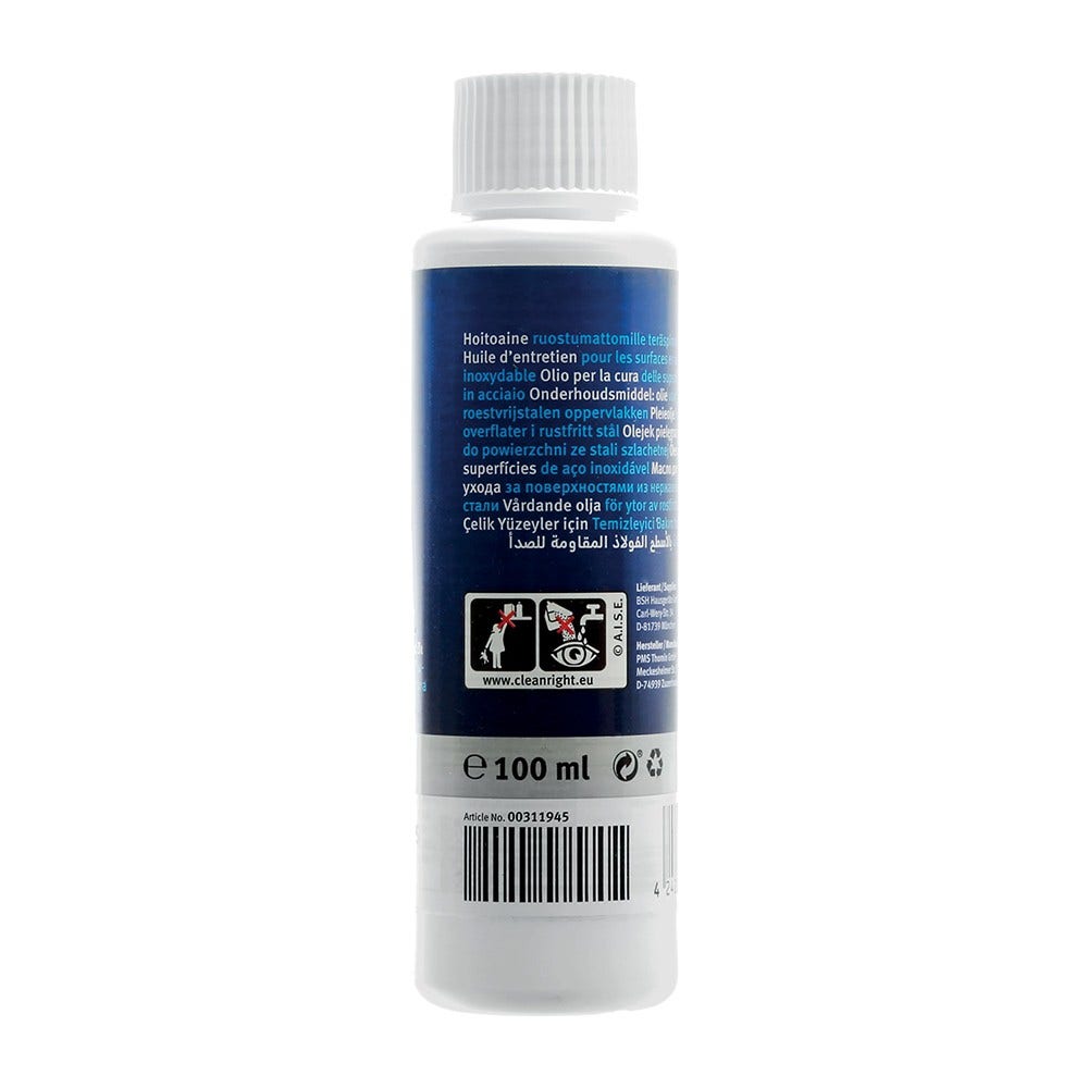 Huile de nettoyage pour surface inox d'origine Bosch 100ml - 00311945