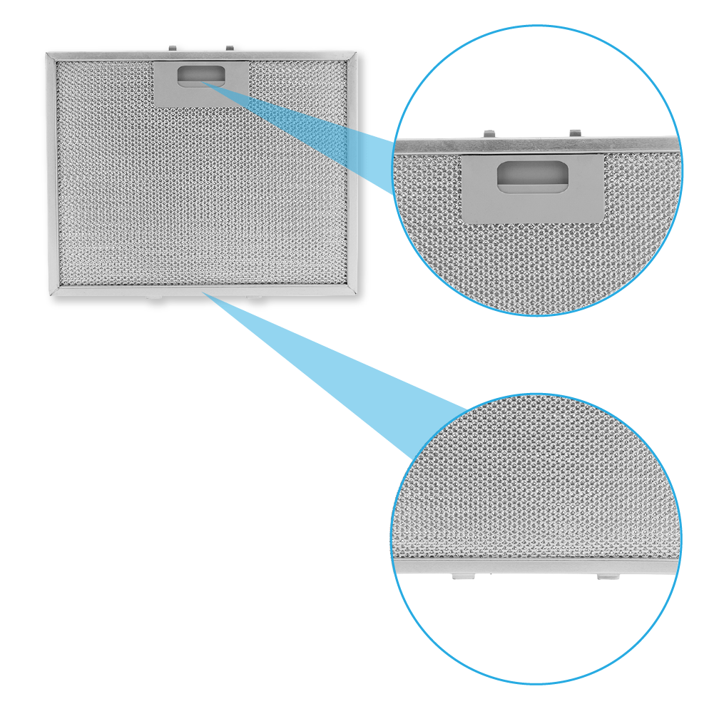 Filtre à graisse en métal 281x220mm d’origine Bosch pour DHU675U