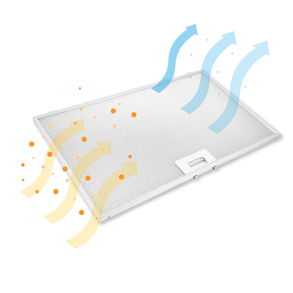 Filtre à graisse en métal 478x297mm d'origine Airlux pour AHP77 / AHP77IX