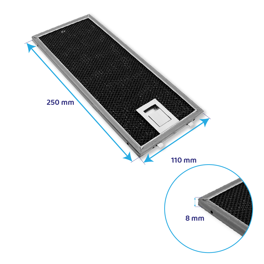 Filtre à graisse en métal 250x110mm d'origine Siemens pour 11018650