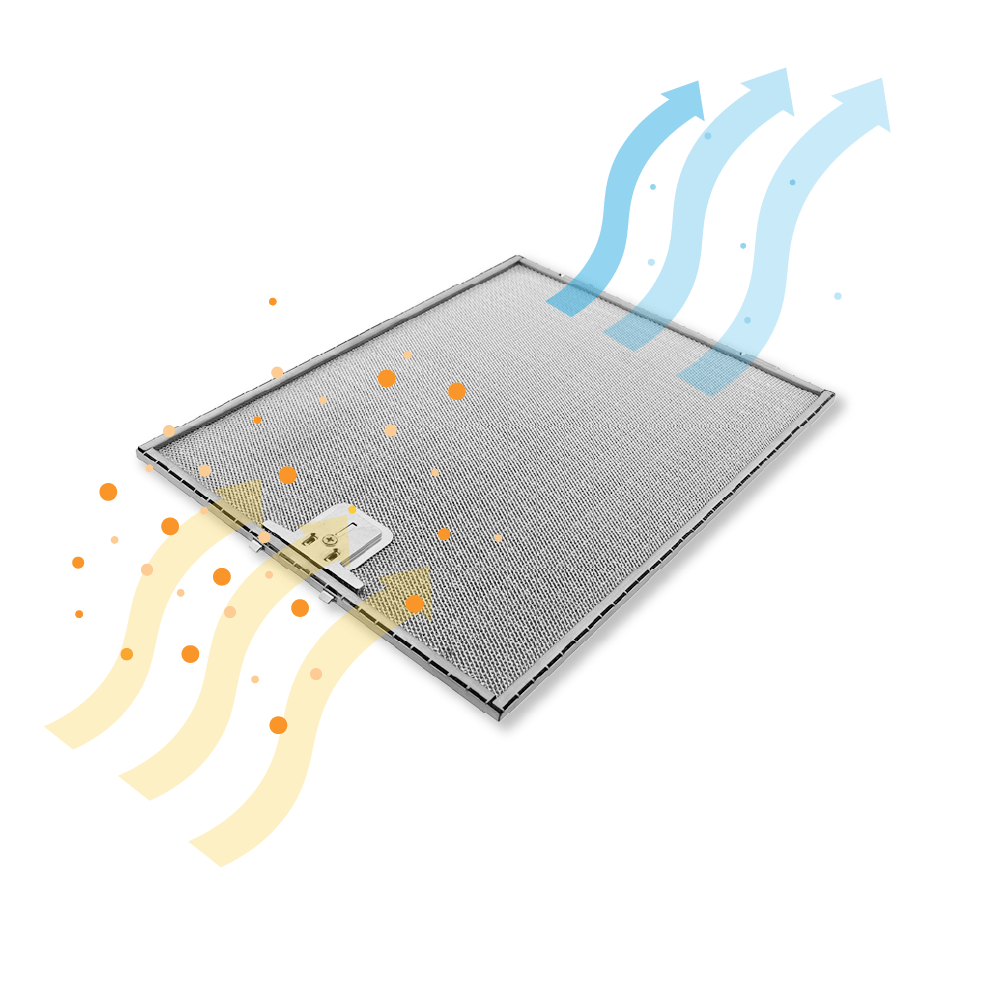 Filtre à graisse en métal 358x263mm d'origine Viva 11020698 / 00703531