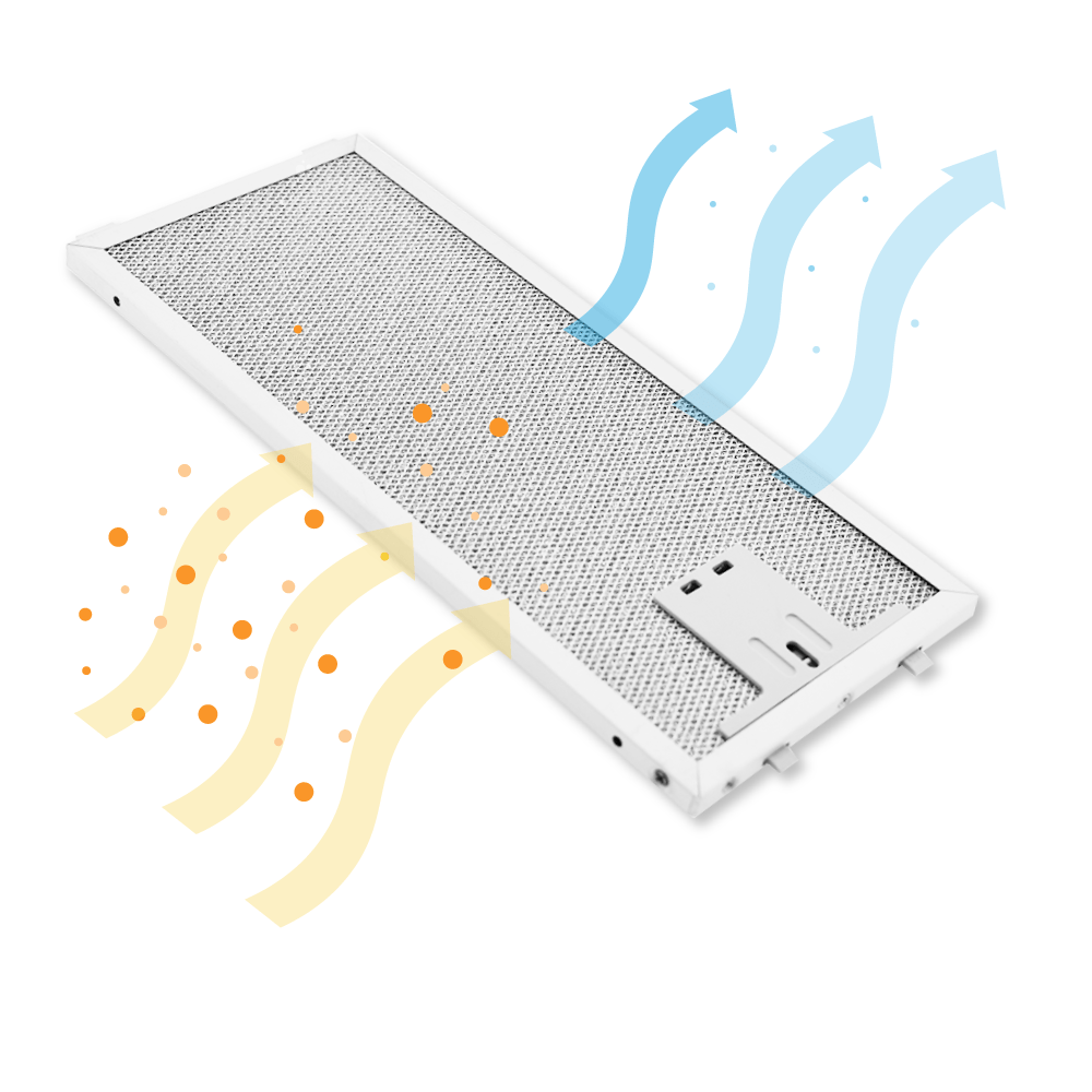 Filtre à graisse en métal 250x110mm d'origine Viva pour VVA66E760 / VVA86E760