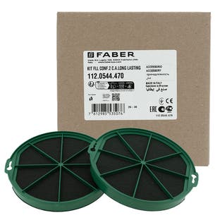 Filtre à charbon (2pcs) longue durée d’origine Faber pour IN-NOVA SMART / VALUE PB / FLEXA HIP
