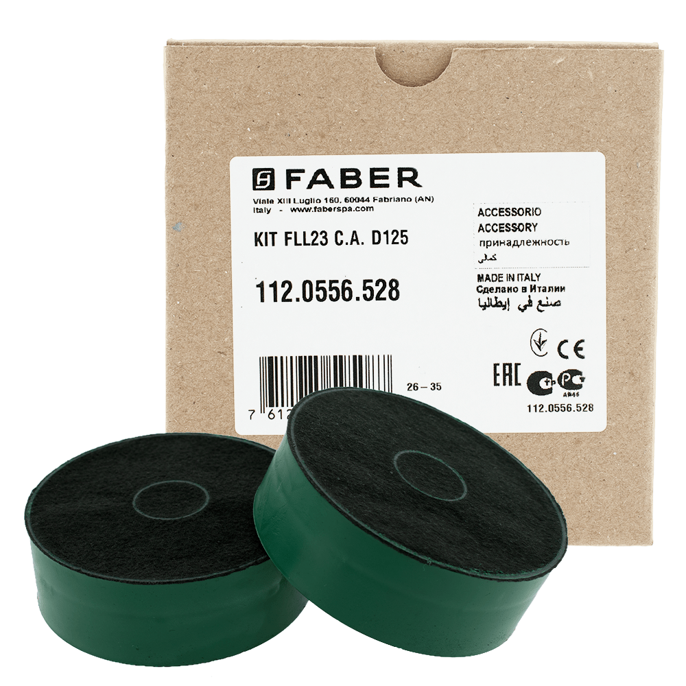 Filtre à charbon (2pcs) longue durée d’origine Faber pour ILMA… / FLEXA… / INKA… / FLL23