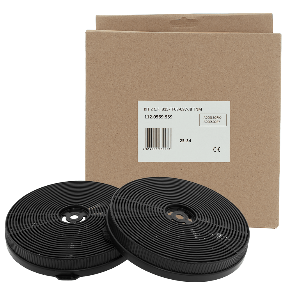 Filtre à charbon (2pcs) d’origine Faber 5650953 / TF / TG / TT / TV / 112.0569.559