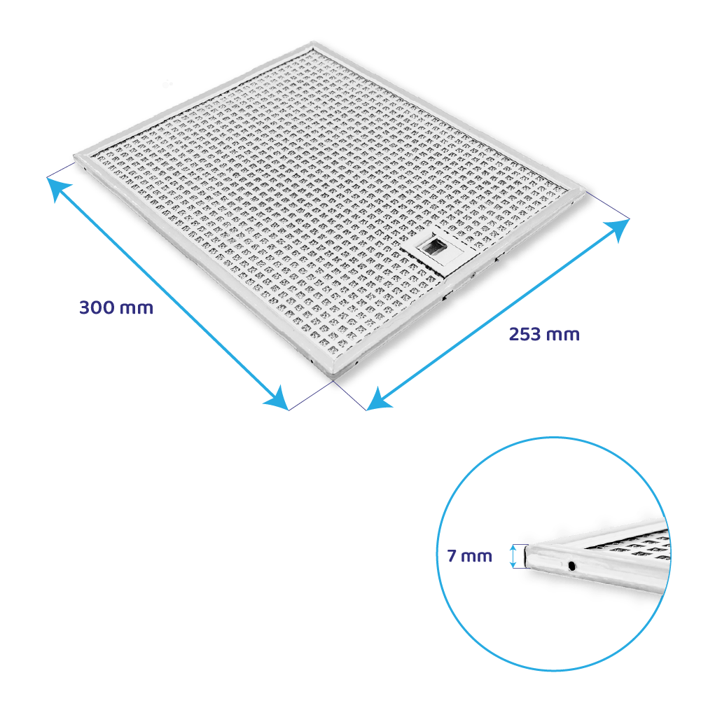 Filtre à graisse en métal 300x253mm d'origine Franke 133.0017.023