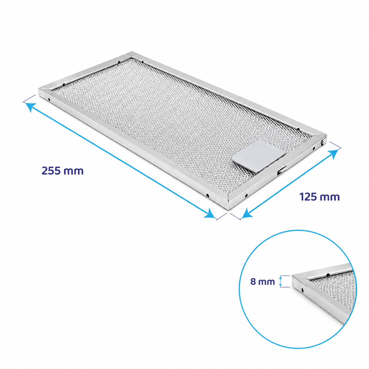 Filtre à graisse en métal 255x125mm d'origine Constructa 00746790