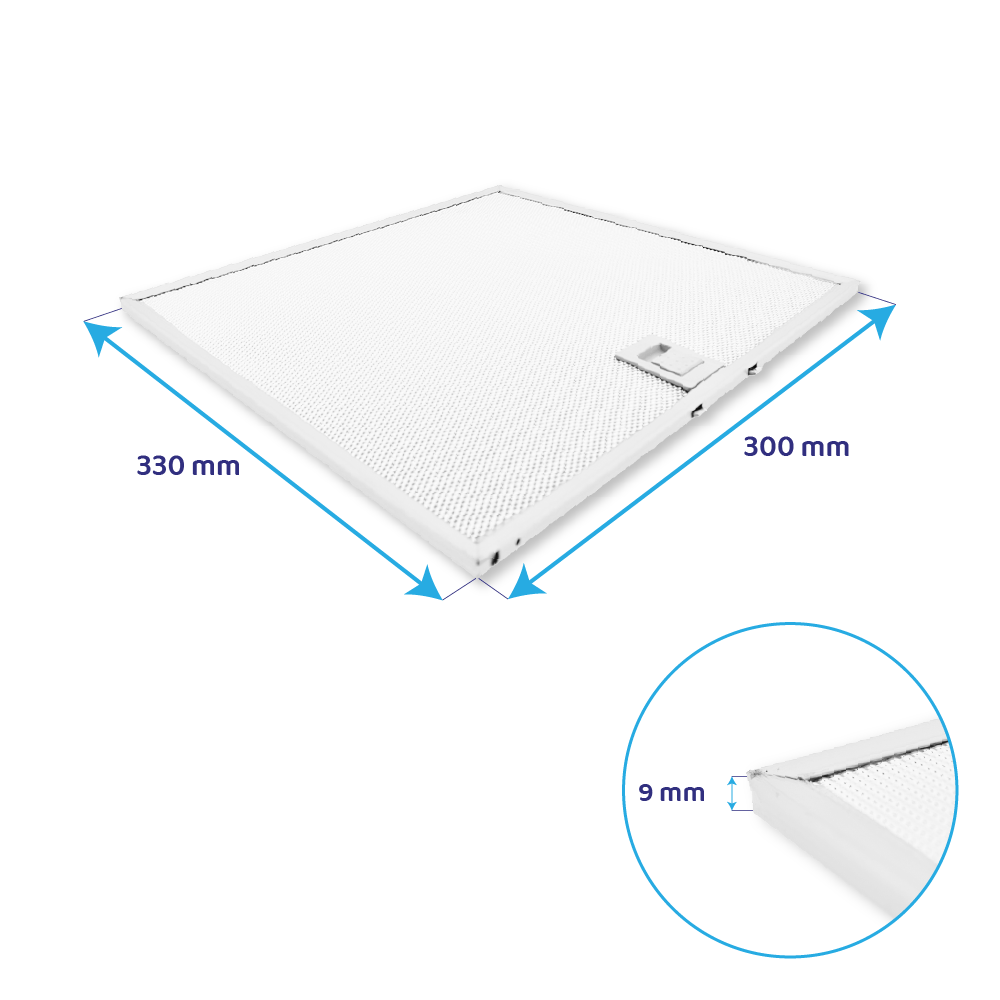 Filtre à graisse en métal 300x328mm d'origine Mepamsa 133.0342.693