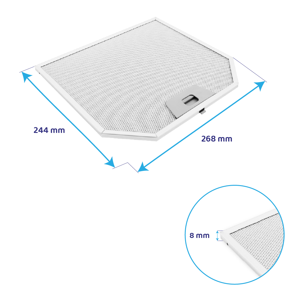 Filtre à graisse en métal 268x244mm d’origine Franke 133.0017.598