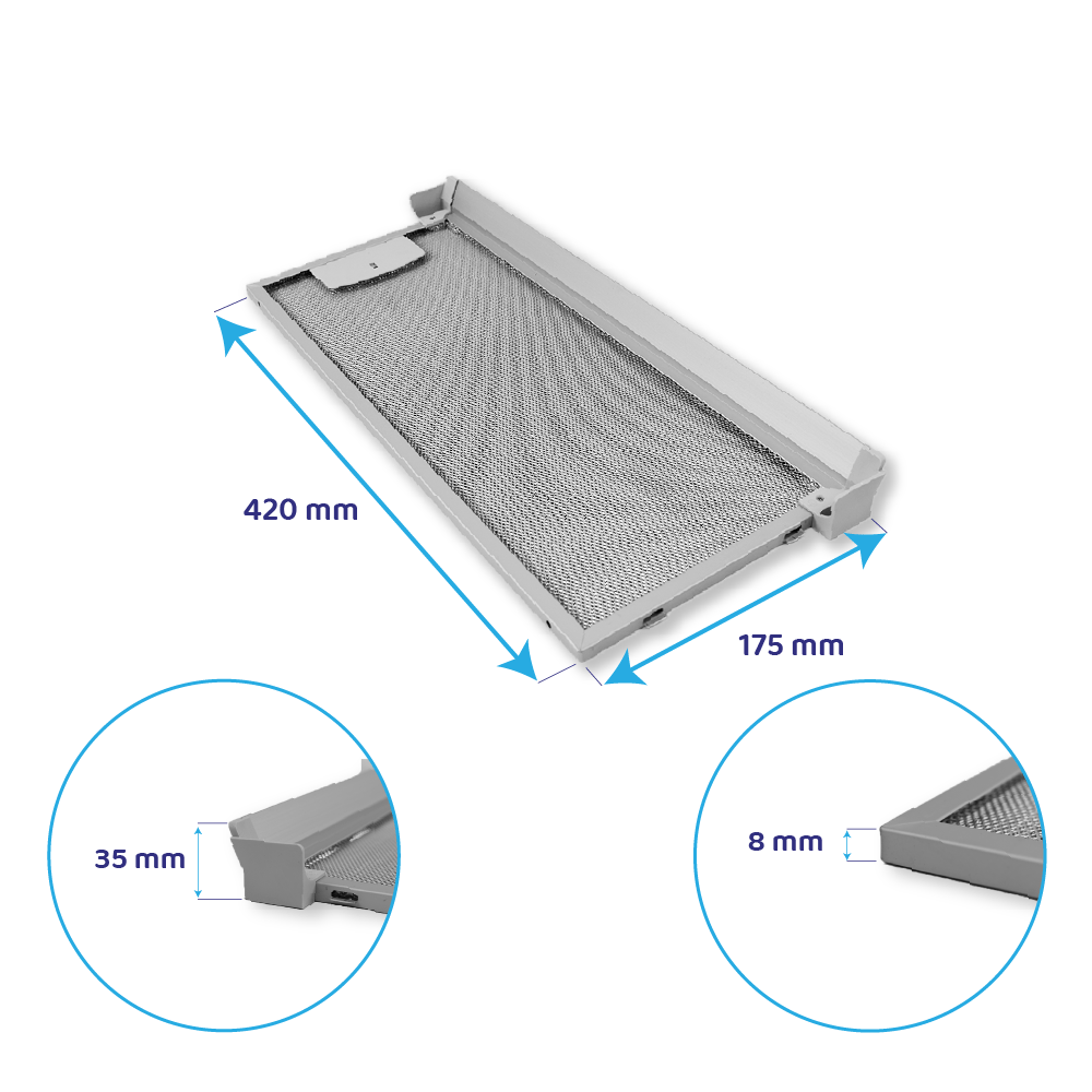 Filtre à graisse en métal (2pcs) set d'origine Siemens 352812 + 352813