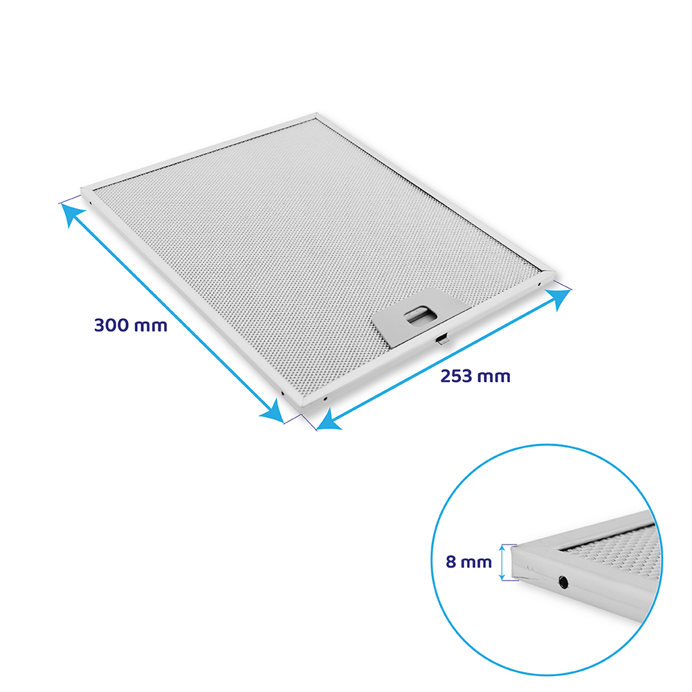 Filtre à graisse en métal 300x253mm d'origine Zanussi 4055081220