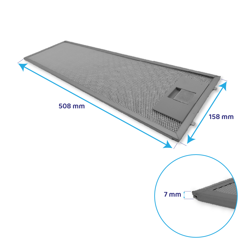 Filtre à graisse en métal 508x158mm d'origine AEG 4055344149 / 50268370009