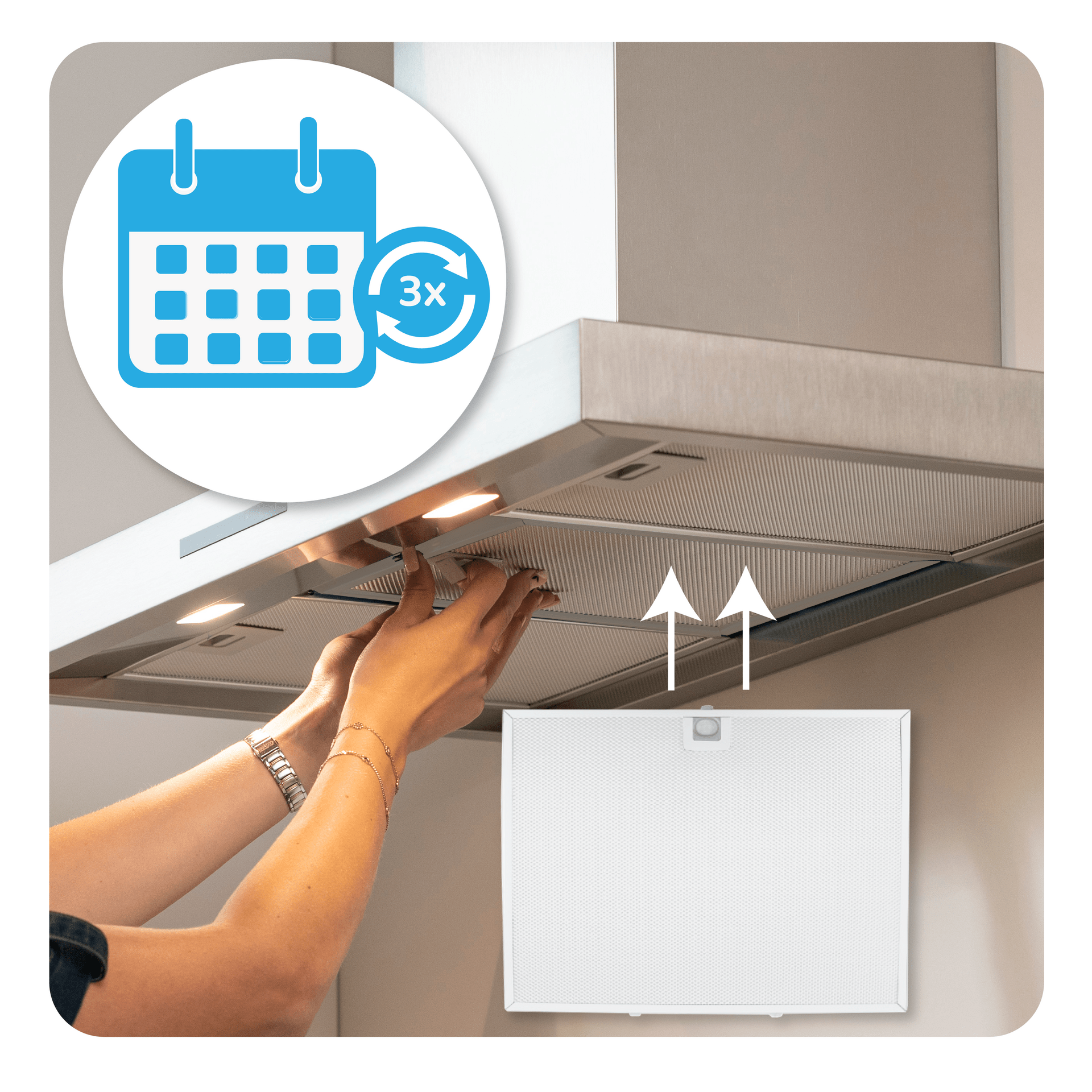Filtre à graisse en métal 314x253mm d'origine Electrolux pour EFD90662OK