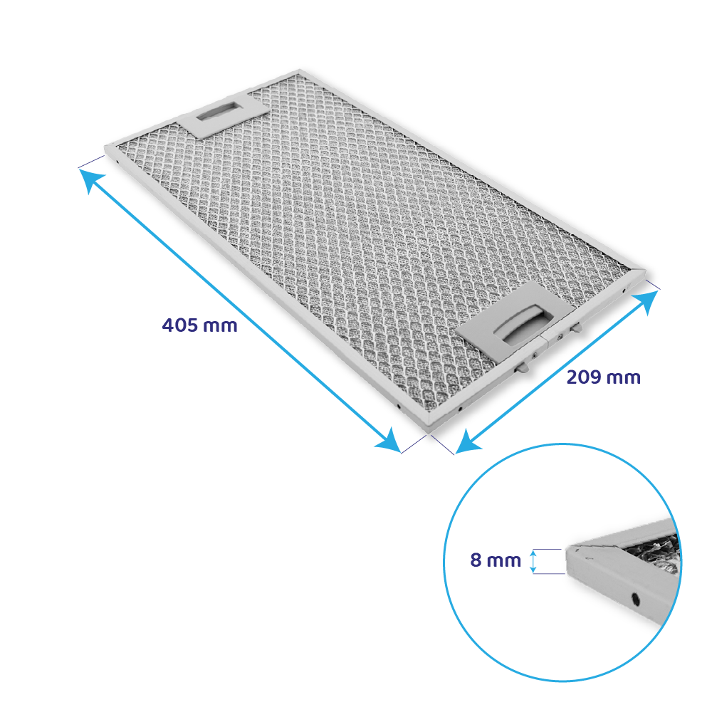 Filtre à graisse en métal (2pcs) set d'origine Gaggenau 434105 + 434107