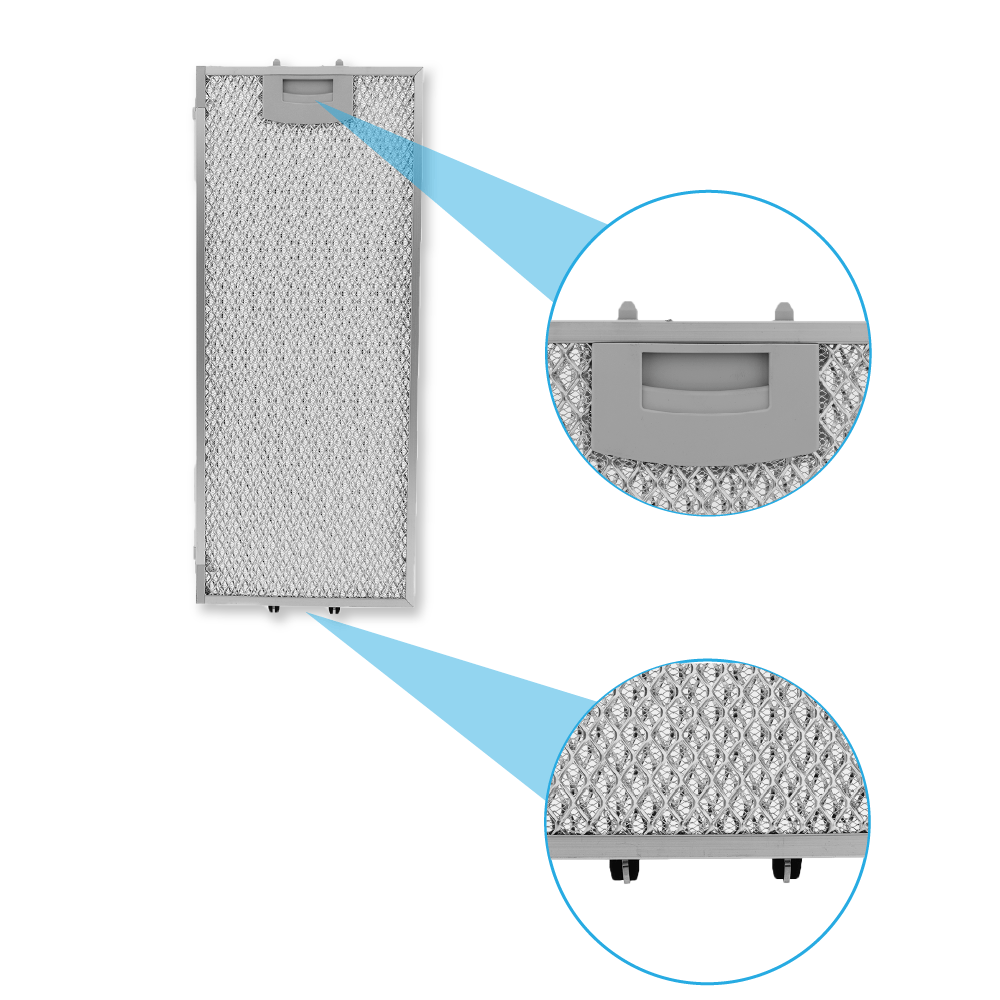 Filtre à graisse en métal (2pcs) set d'origine Gaggenau 434105 + 434107