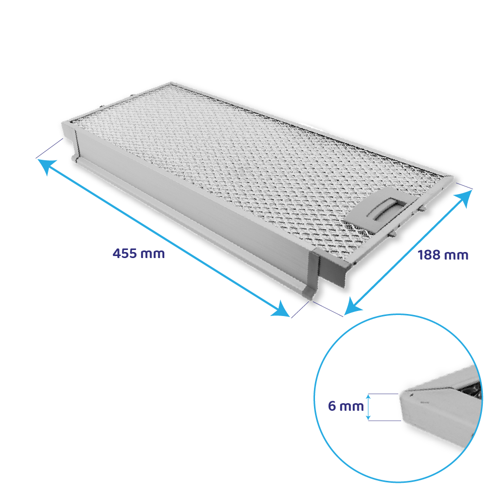 Filtre à graisse en métal (2pcs) set d'origine Gaggenau 434105 + 434107