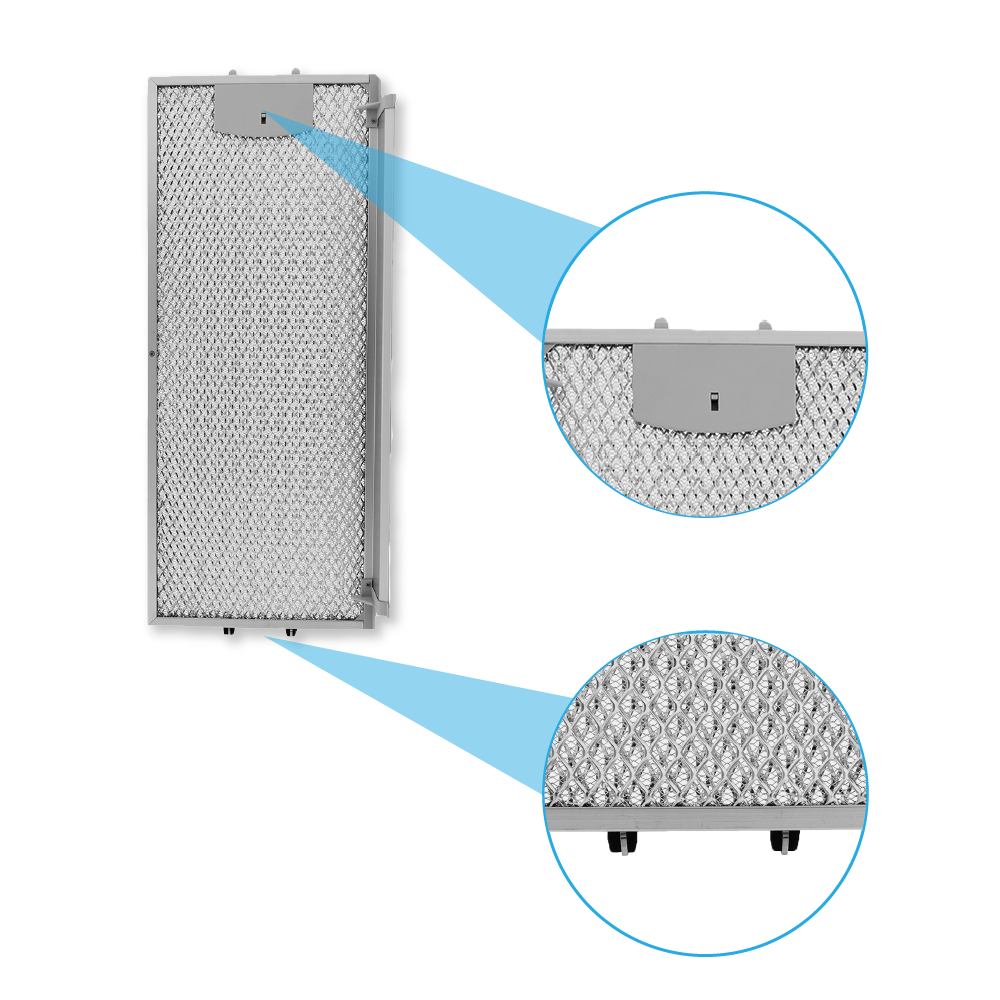 Filtre à graisse en métal (2pcs) set d'origine Gaggenau 434105 + 434107