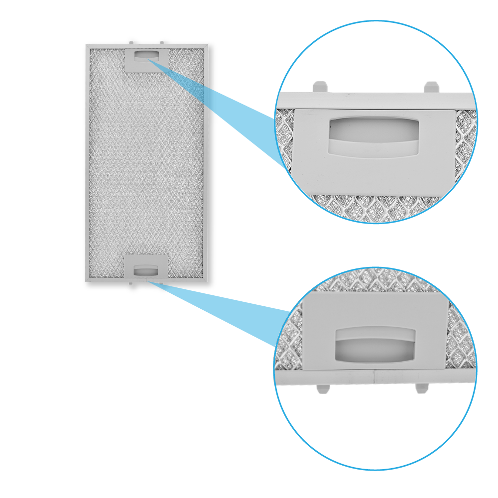 Filtre à graisse en métal 405x209mm d'origine Gaggenau 434107 / 00434107 (arrière)
