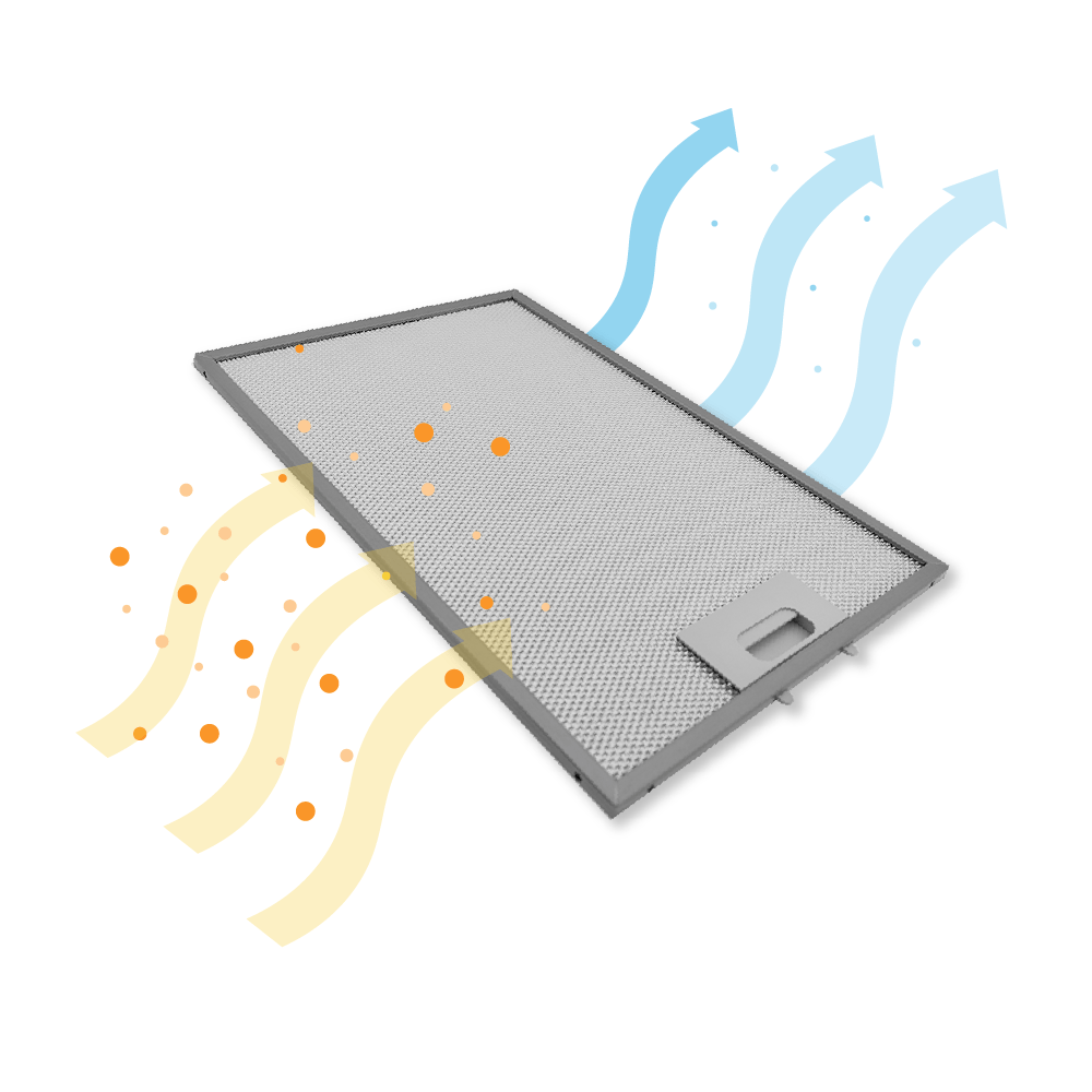 Filtre à graisse en métal 380x255mm compatible avec Ikea 480122102116