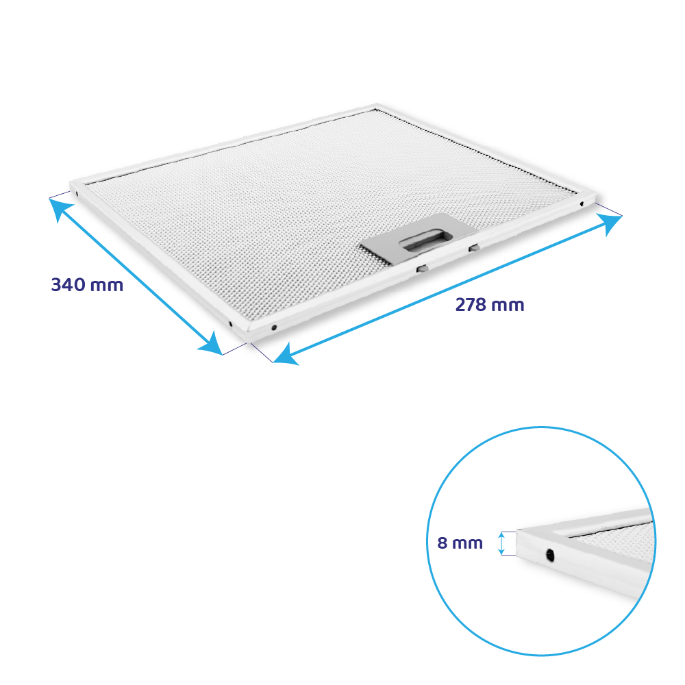 Filtre métallique Hotpoint-Ariston 340x278mm 481248028047
