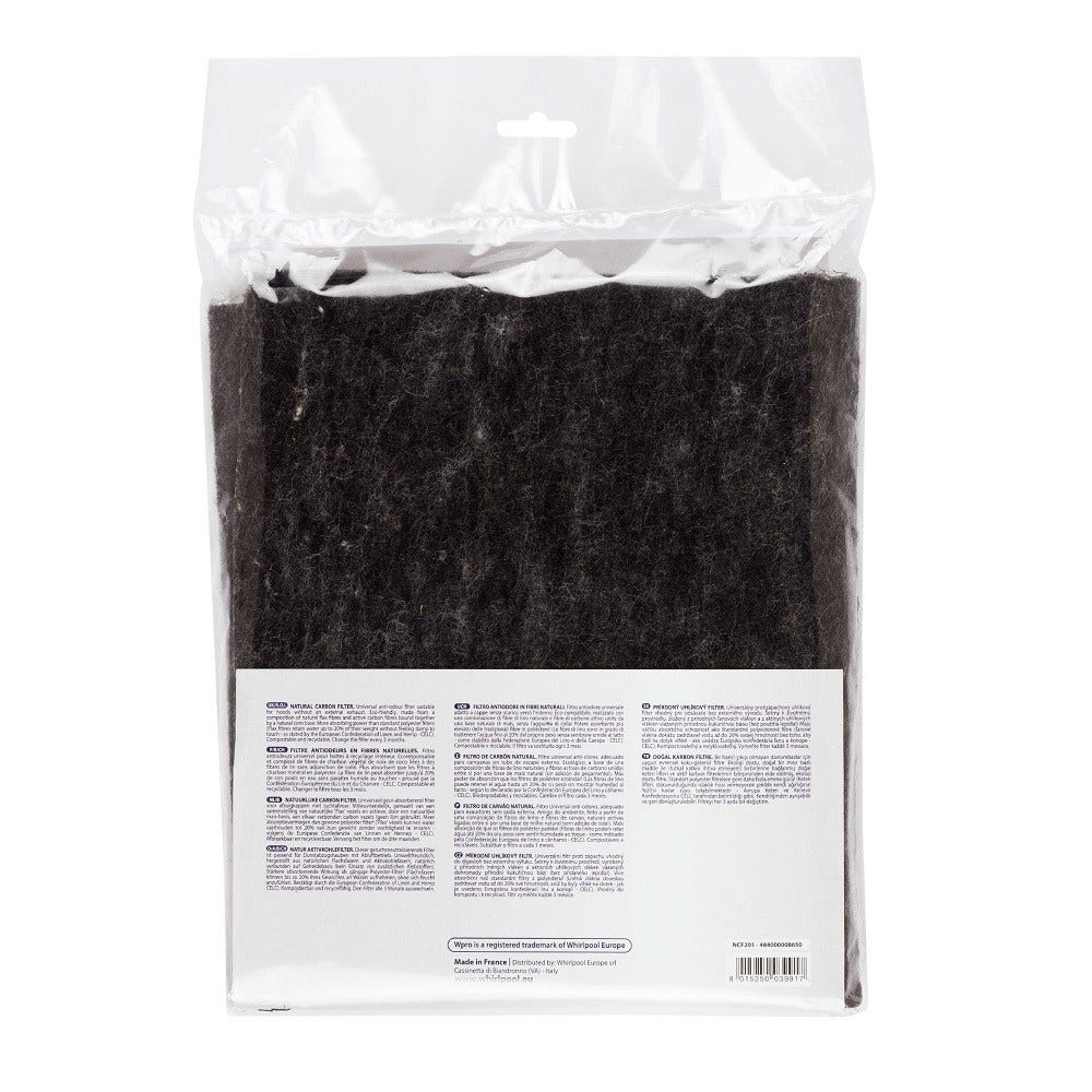 Filtre à charbon en fibres naturelles WPRO NCF201 / 484000008650