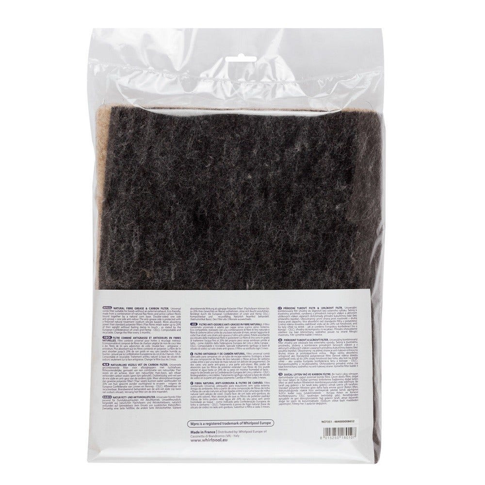 Filtre à charbon et graisse en fibres naturelles WPRO NCF351 / 484000008652