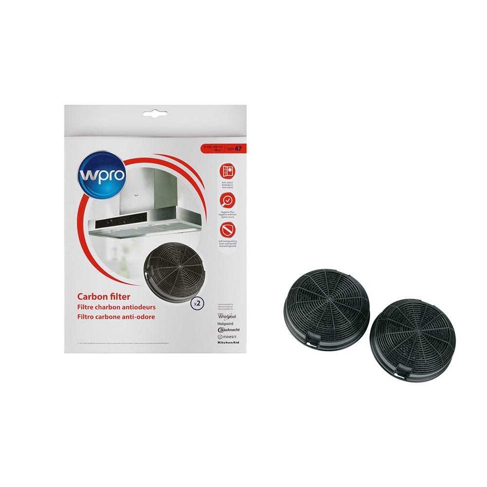 Filtre à charbon (2pcs) d'origine WPRO Type 47 / AMC023
