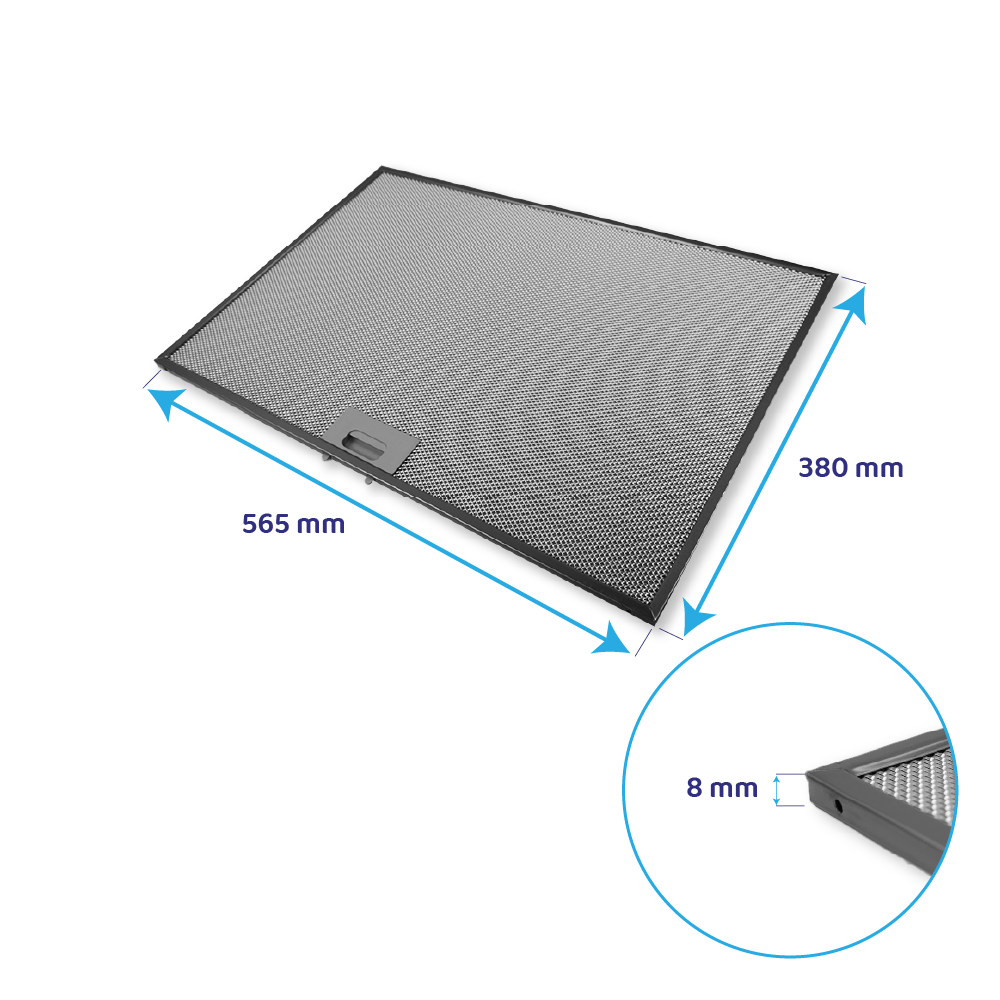 Filtre à graisse en métal 565x380mm compatible avec Ikea 488000302744