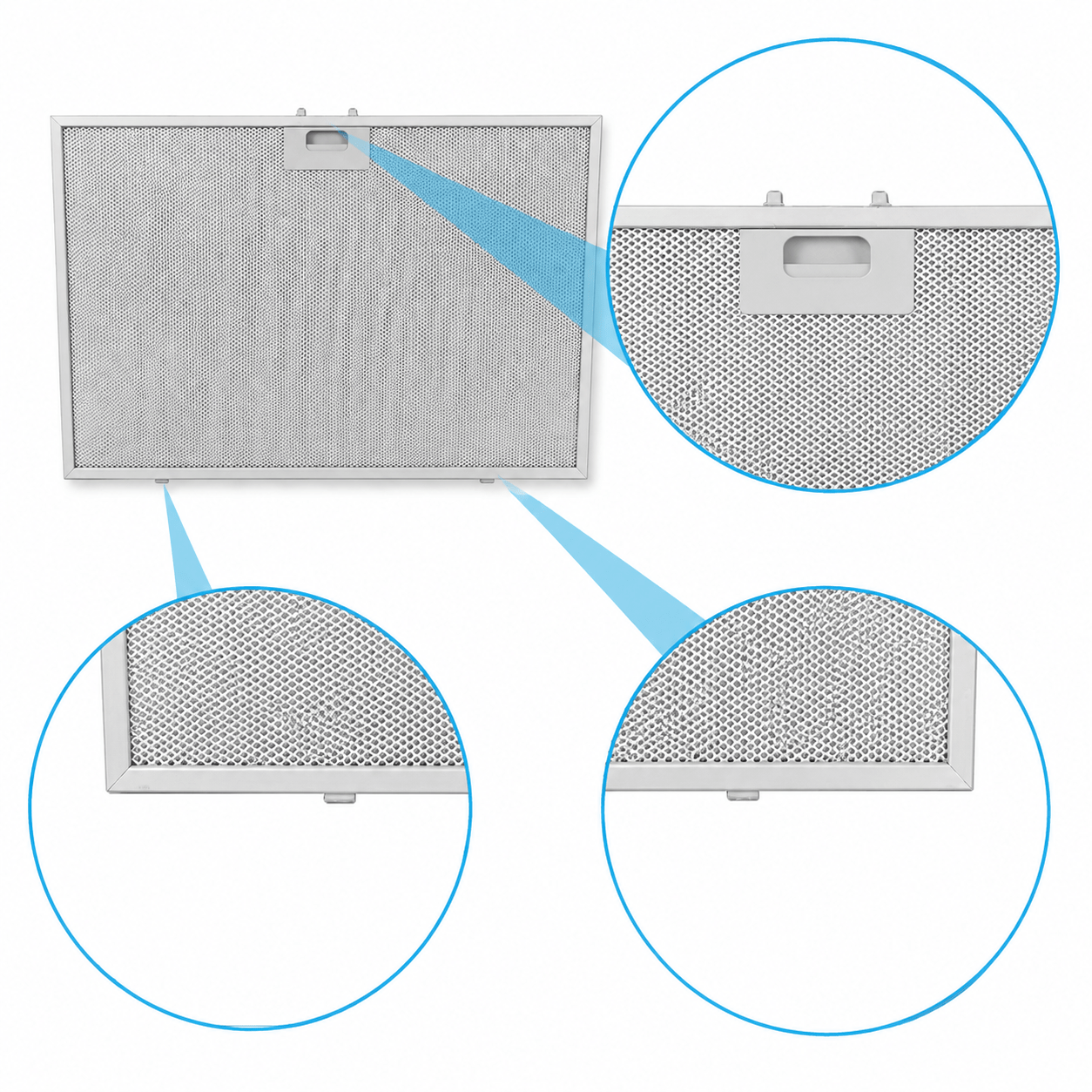 Filtre à graisse en métal 565x380mm compatible avec Ikea 488000302744