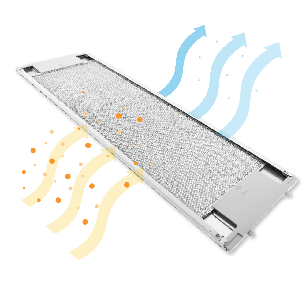 Filtre à graisse en métal 507x160mm d'origine AEG 50263849007