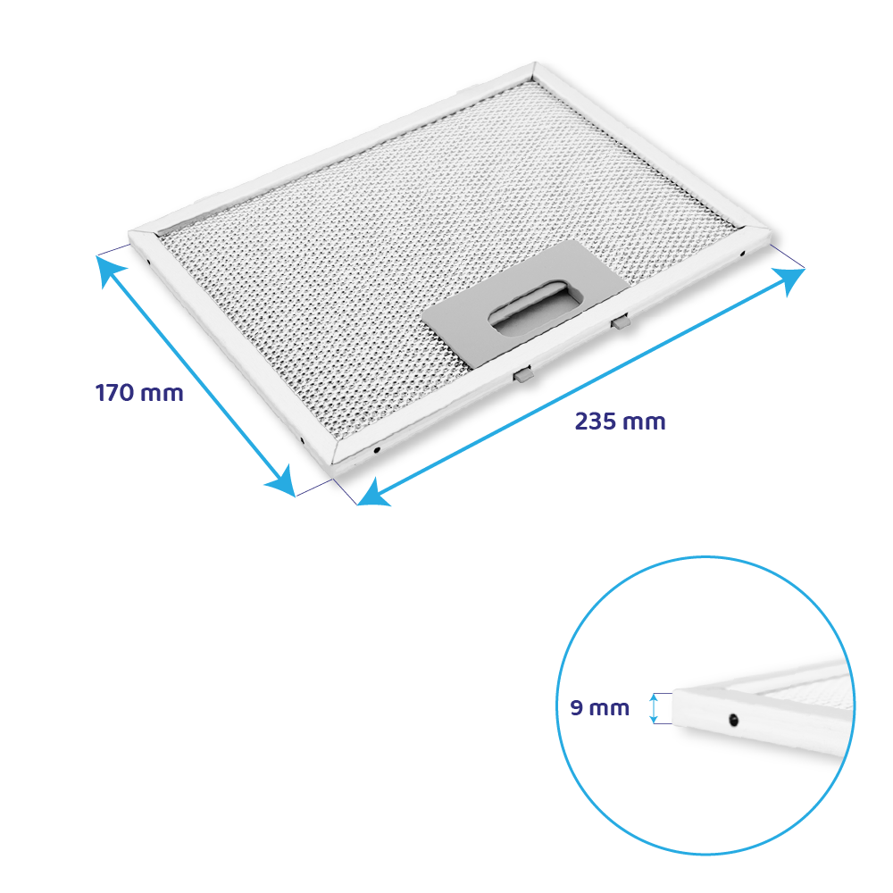 Filtre à graisse en métal 170x235mm d'origine Sauter pour SHG501..