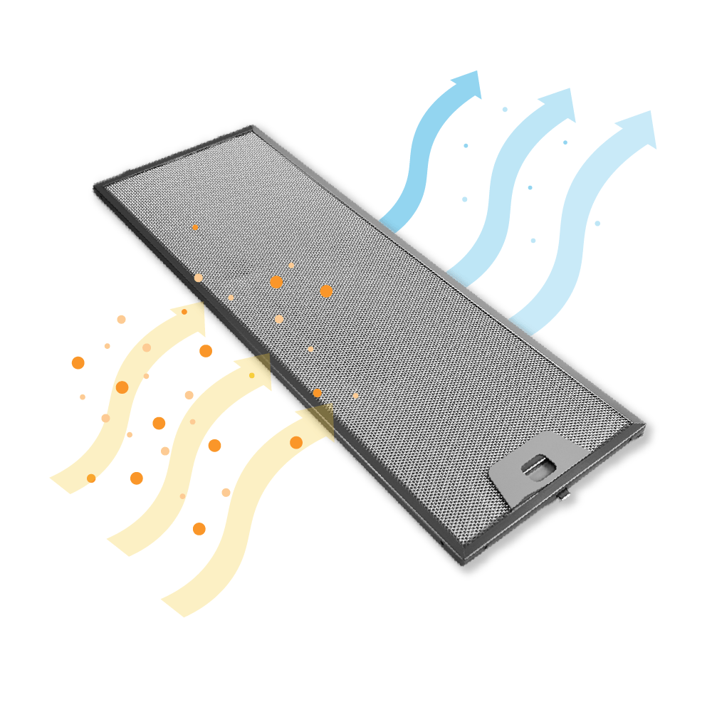 Filtre à graisse en métal 515x185mm d'origine Zanussi pour ZHP613... / ZHP615...