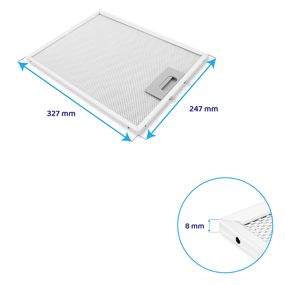 Filtre à graisse en métal 247x327mm d'origine Turboair 50293009002