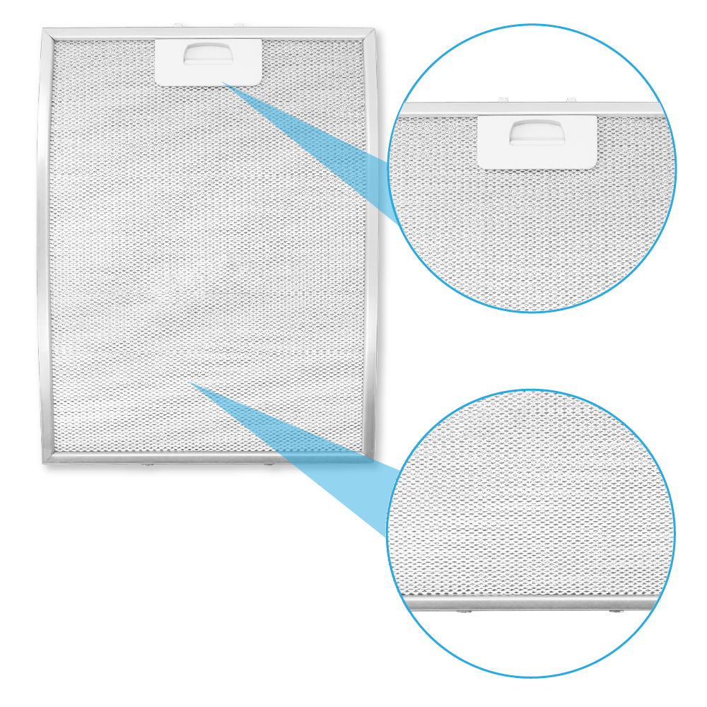 Filtre à graisse en métal 380x285mm d'origine Teka C910 / C920