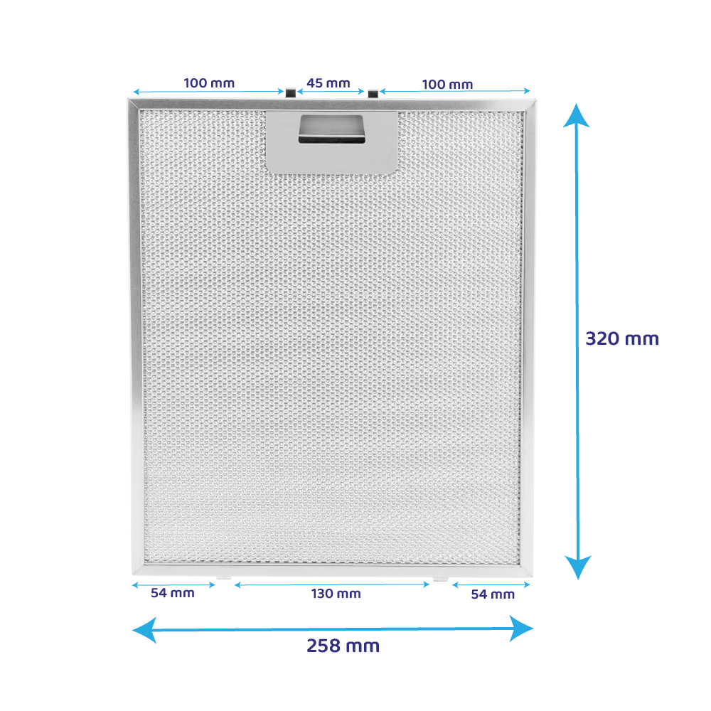 Filtre à graisse en métal 320x258mm d'origine Brandt pour AD1006... / AD916...