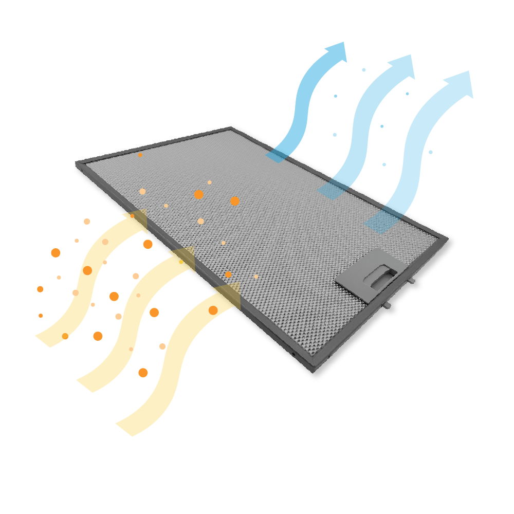 Filtre à graisse en métal 388x265mm d’origine Siemens 742967 / 00742967