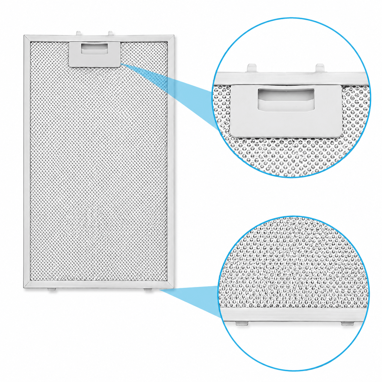 Filtre à graisse en métal 388x265mm d’origine Viva pour VVA62E350... / VVA92E350...