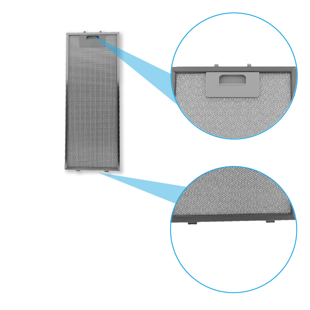 Filtre à graisse en métal 477x203mm d’origine Zanussi pour ZHP60260... / ZHP60350...