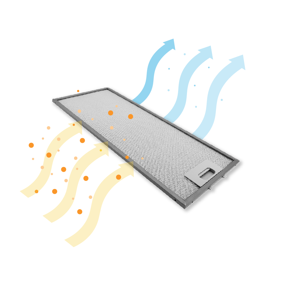 Filtre à graisse en métal 477x203mm d’origine Electrolux pour LFP216... / LFP316... / LFP326...