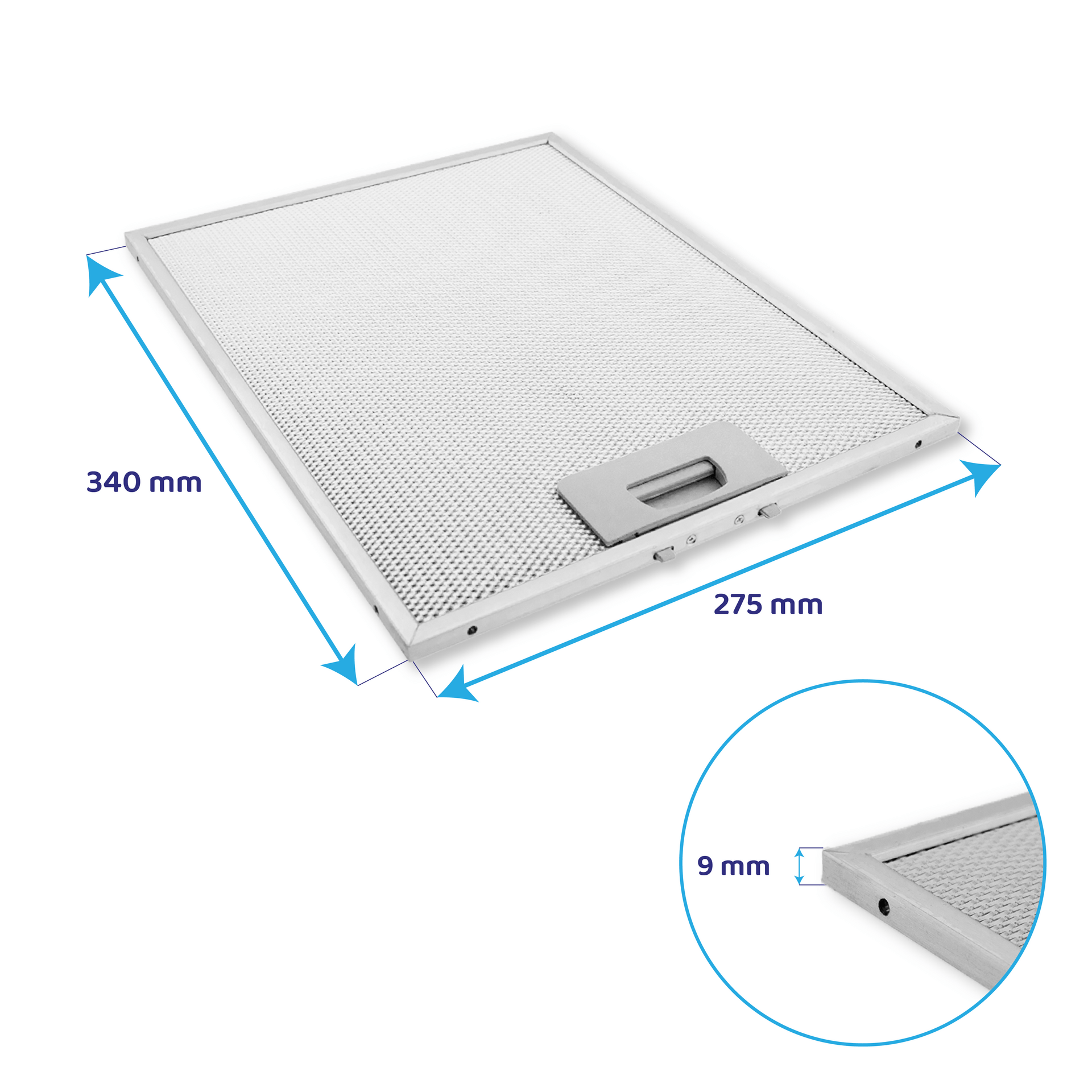 Filtre à graisse en métal 340x275mm d'origine Teka 81484156