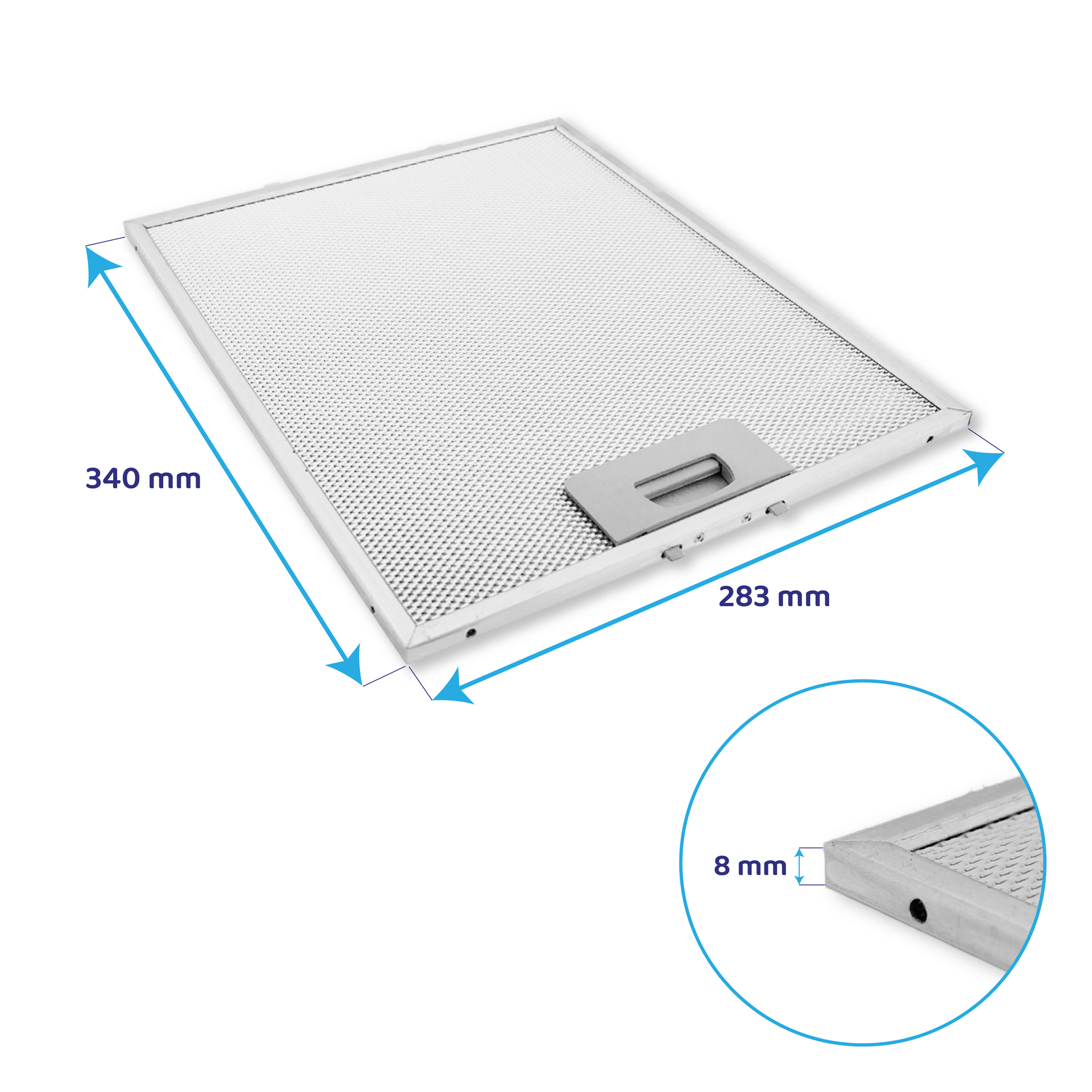 Filtre à graisse en métal 340x283mm d'origine Teka 81484160