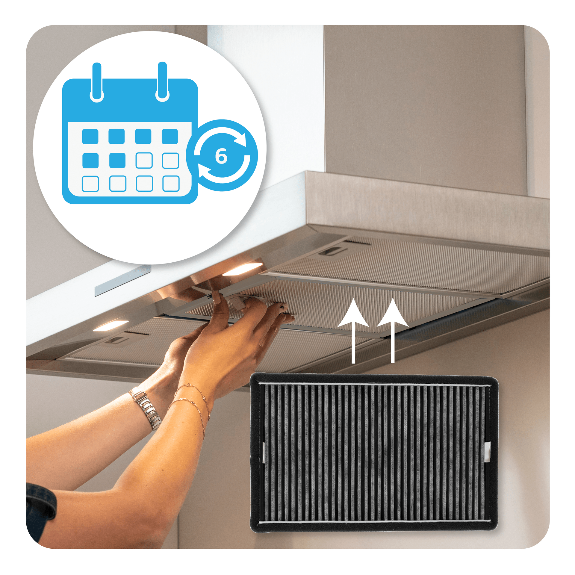 Filtre à charbon actif compatible avec Miele DKF 19-P (2pcs)