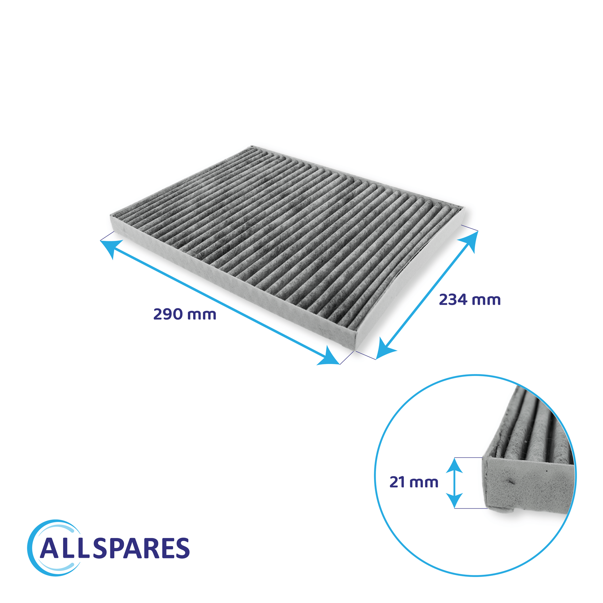 Filtre à charbon (3pcs) Bosch CleanAir Plus 17004035 / DIZ1JX1B6 par AllSpares