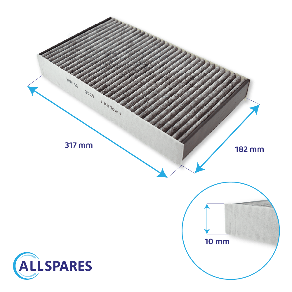 Filtre à charbon compatible avec Miele DA9090W / DKF29