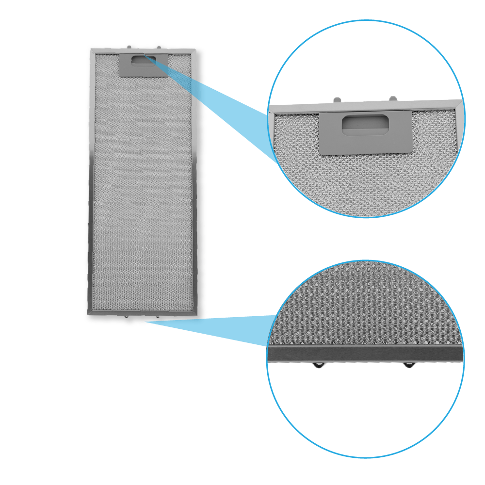 Filtre à charbon (2 pcs) + Filtre à graisse en métal (2 pcs) compatible avec Bosch DFT63AC50