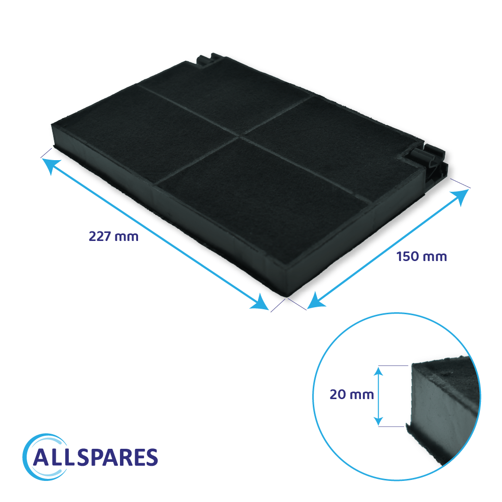 Filtre à charbon (2pcs) EFF55 / 1120016758 par AllSpares