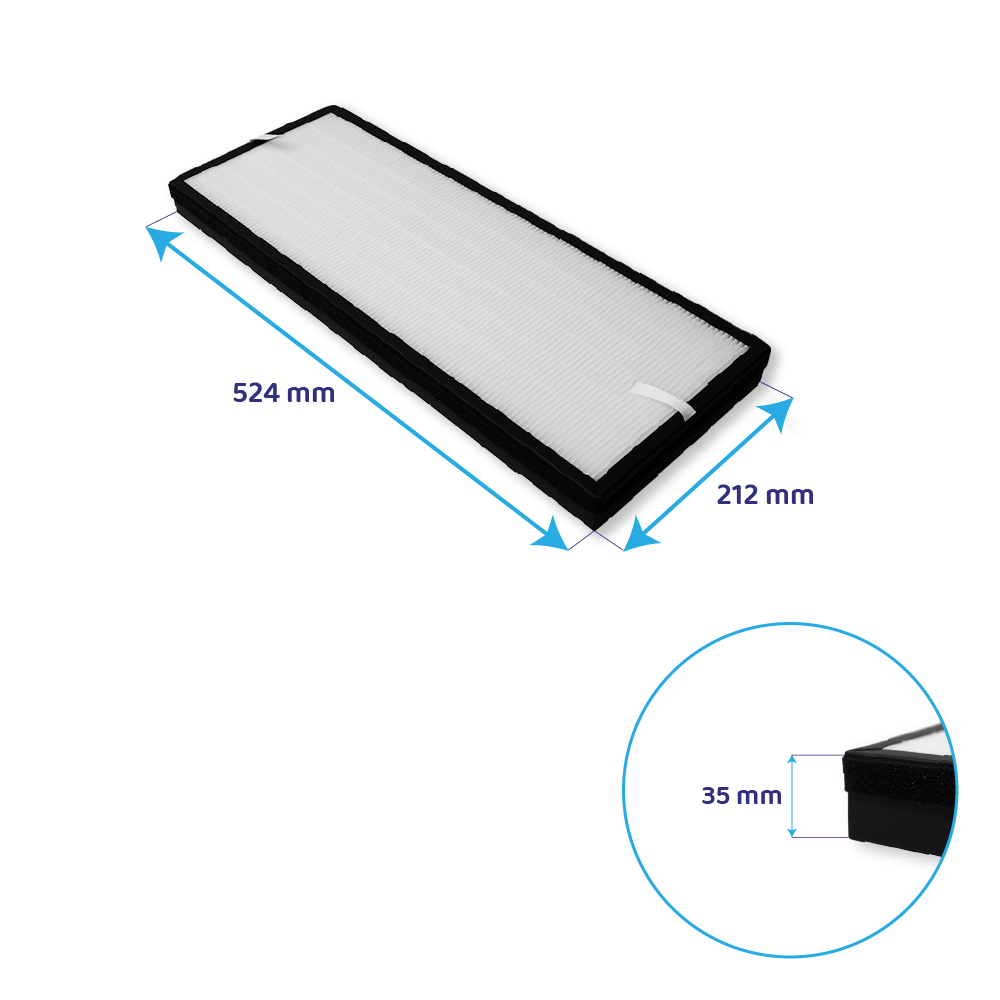Kit de filtres (2pcs) compatible avec Rowenta XD6077 (Allergy) et XD6066 (Charbon)