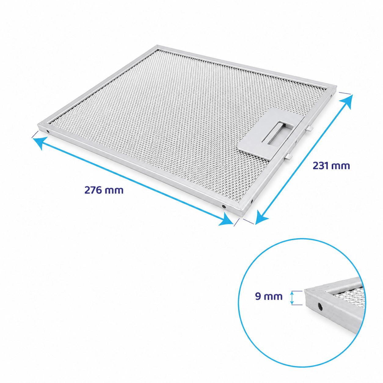 Filtre à graisse en métal 276x231mm Juno 4055101671 par AllSpares