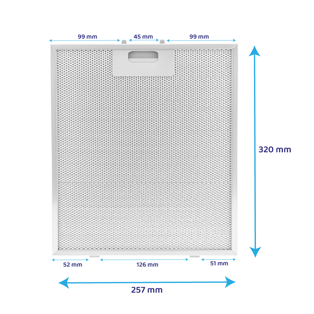 Filtre à graisse en métal 320x257mm ATAG 18831 / 88017203 par AllSpares