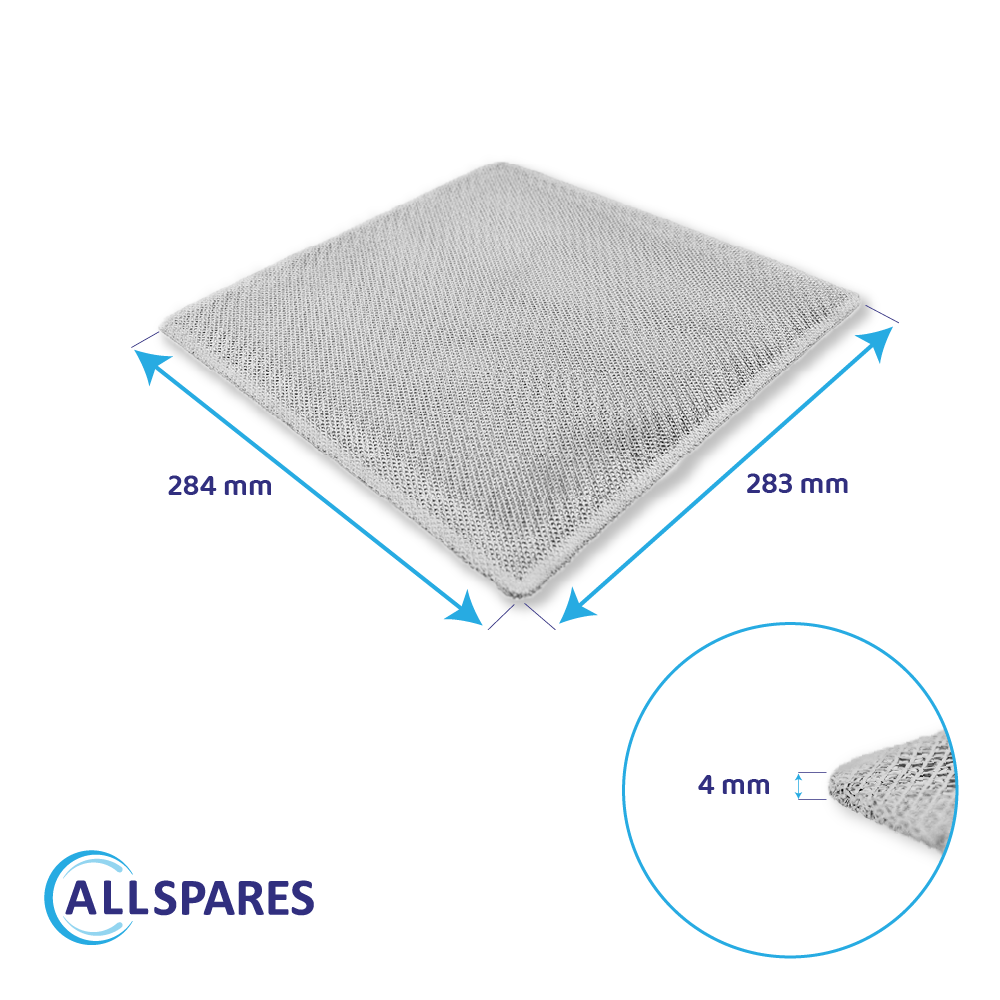 Filtre à graisse en métal 284x283mm 298619 / 00298619 / LZ62010 / DHZ6201 par AllSpares